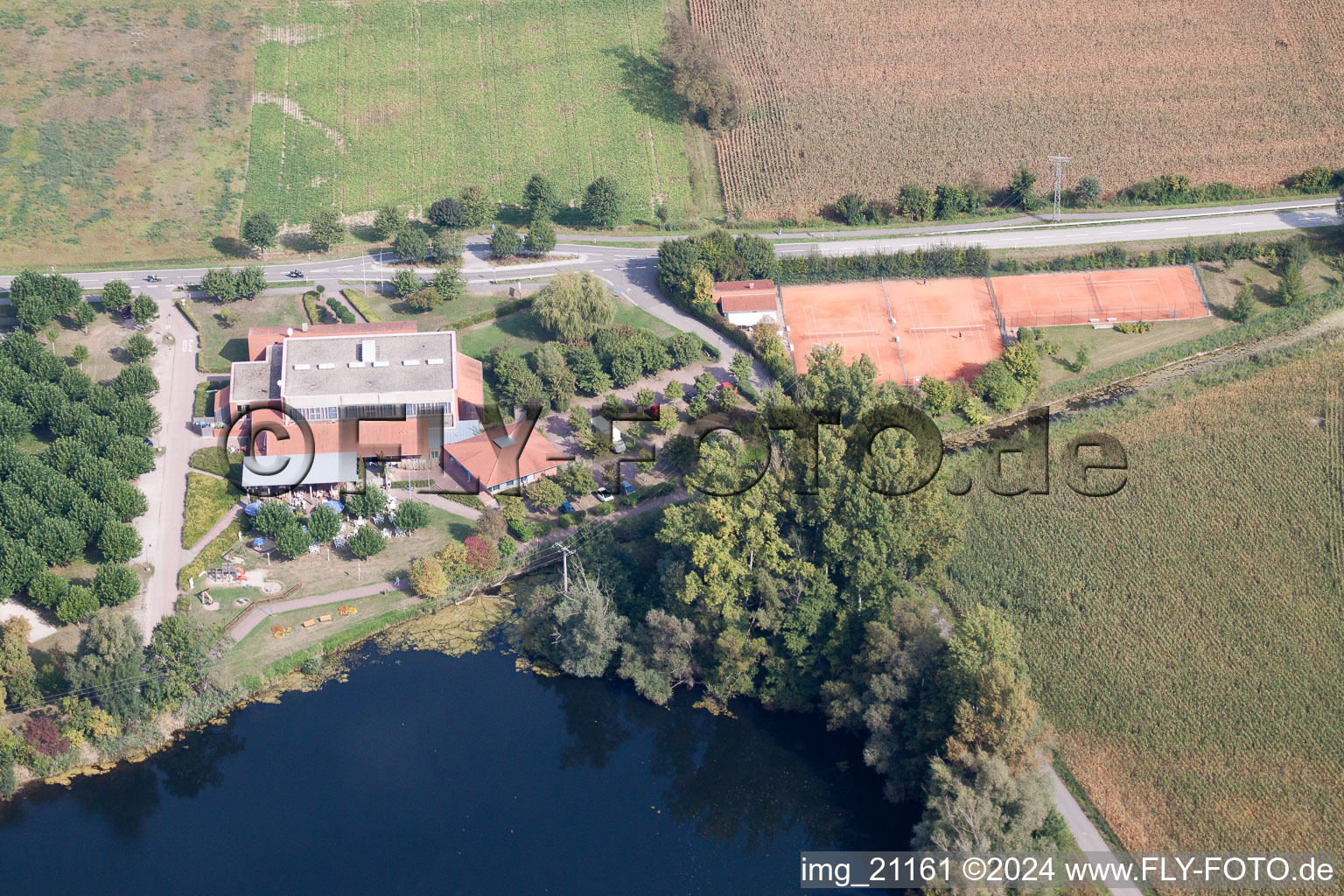 Leimersheim in the state Rhineland-Palatinate, Germany viewn from the air