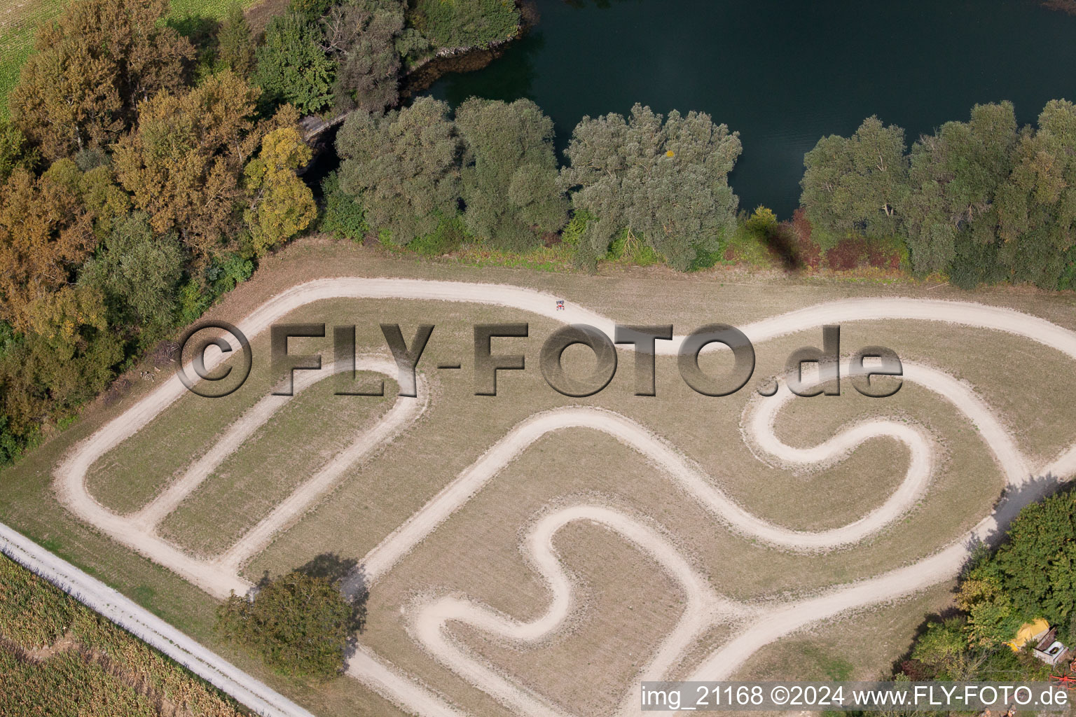 Aerial photograpy of Leimersheim in the state Rhineland-Palatinate, Germany