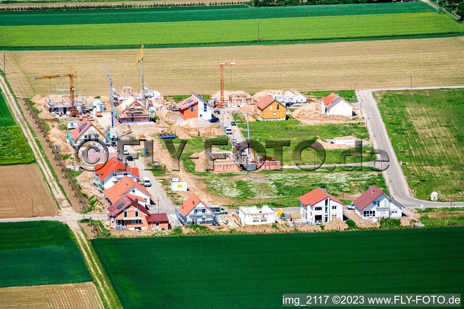 Brotäcker new development area in Steinweiler in the state Rhineland-Palatinate, Germany