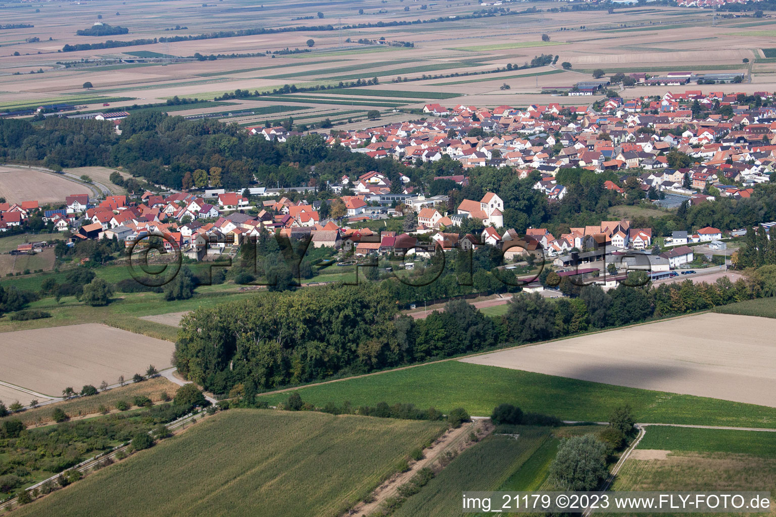 Hördt in the state Rhineland-Palatinate, Germany from the drone perspective