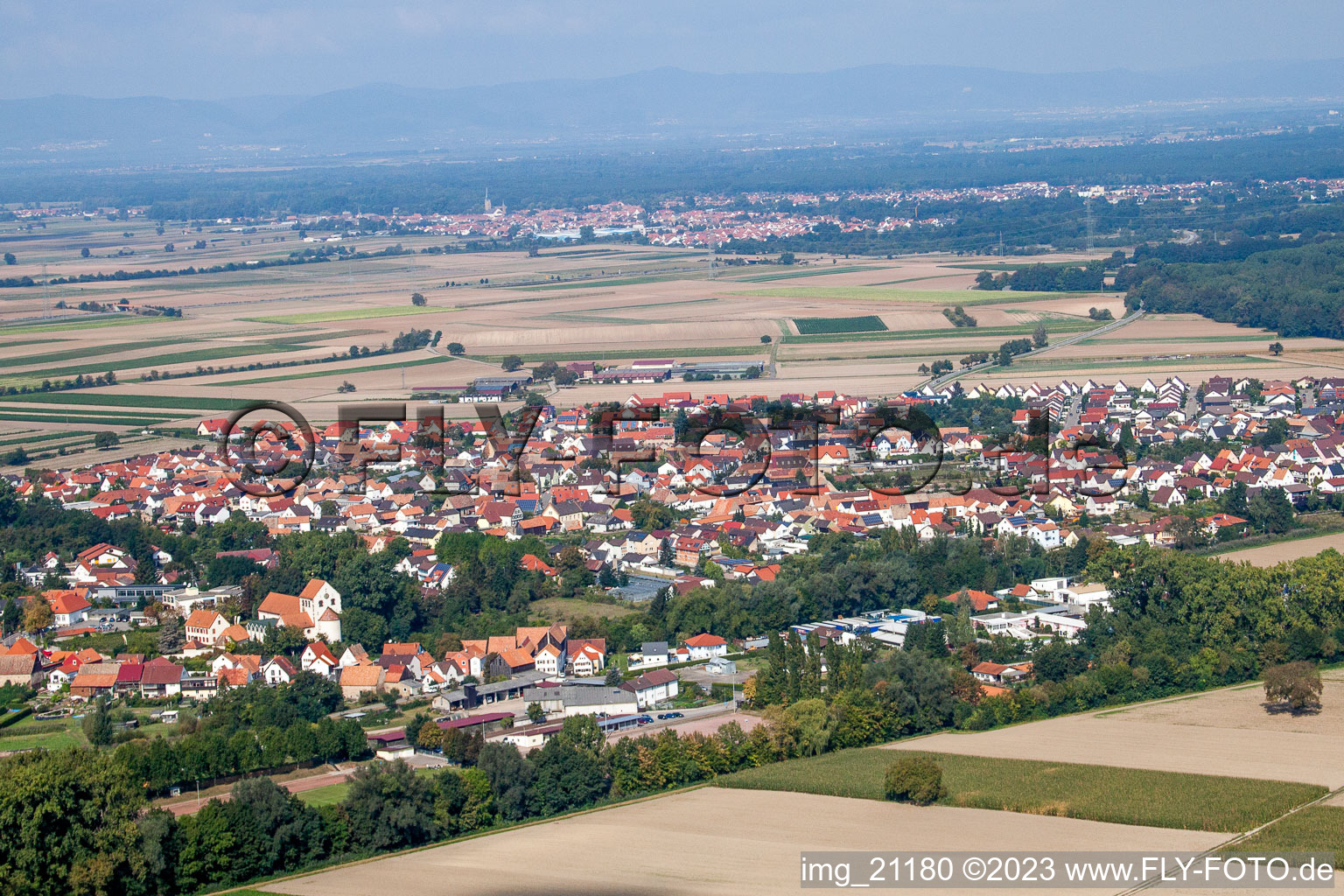 Hördt in the state Rhineland-Palatinate, Germany from a drone