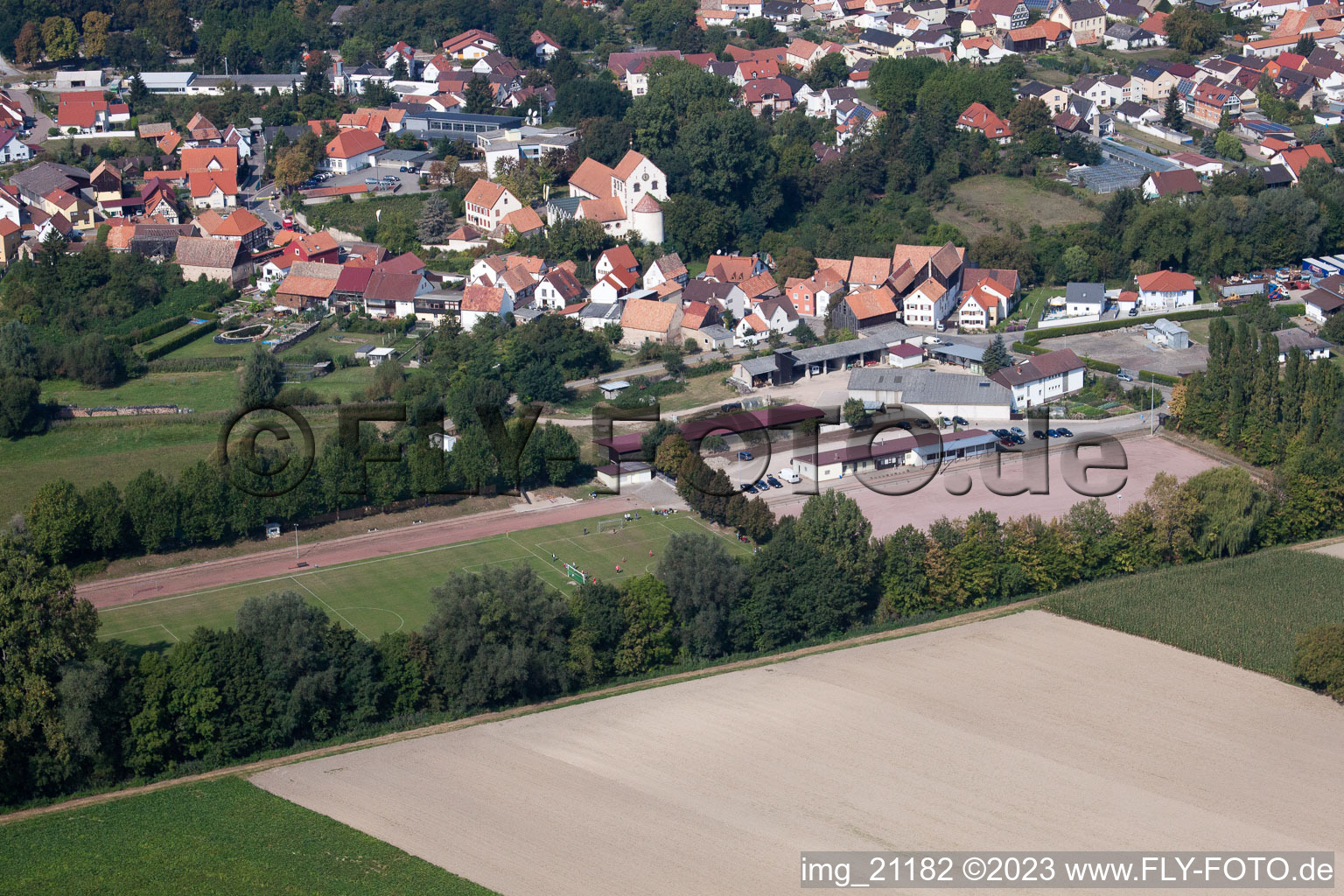 Aerial view of Hördt in the state Rhineland-Palatinate, Germany