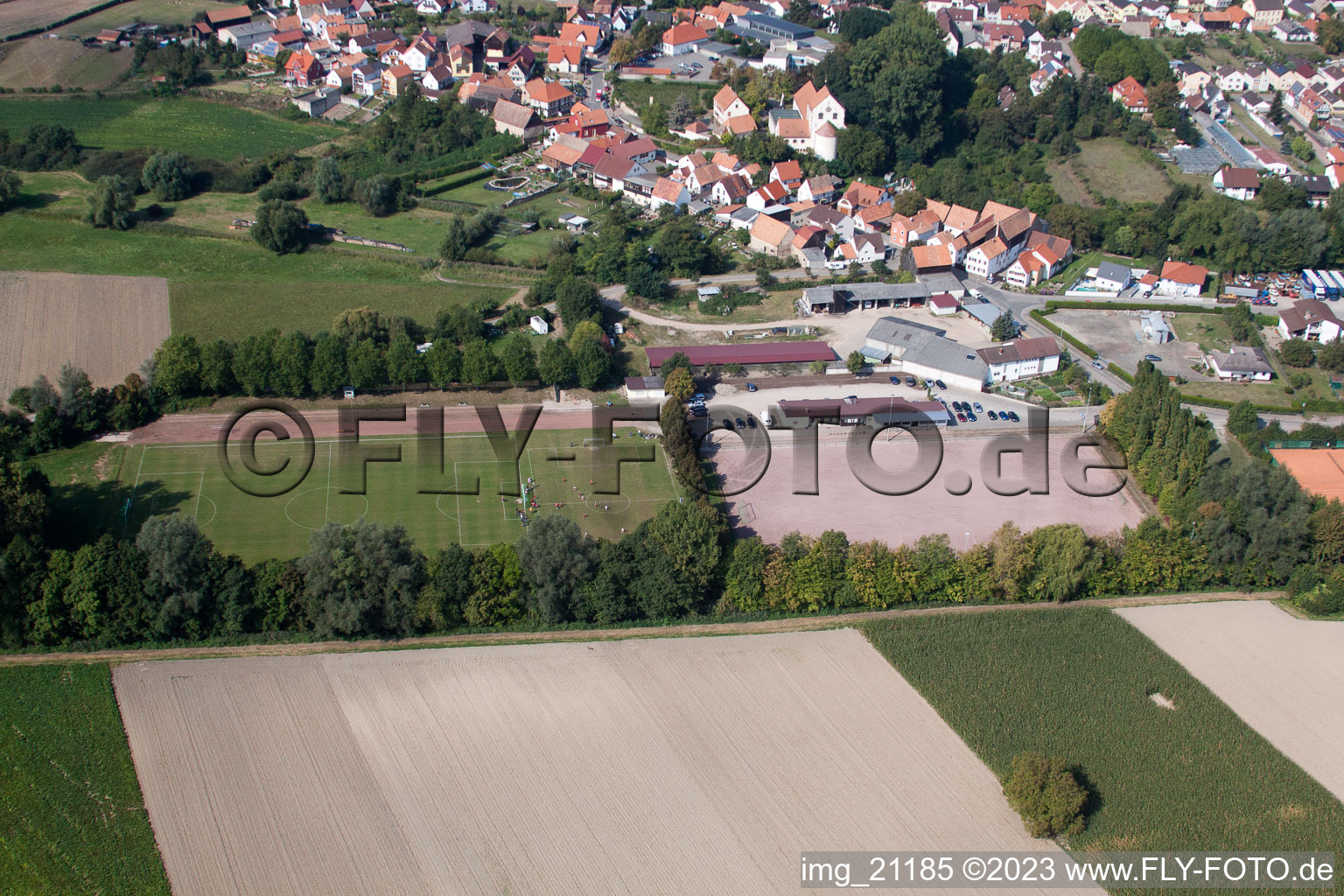 Hördt in the state Rhineland-Palatinate, Germany from above