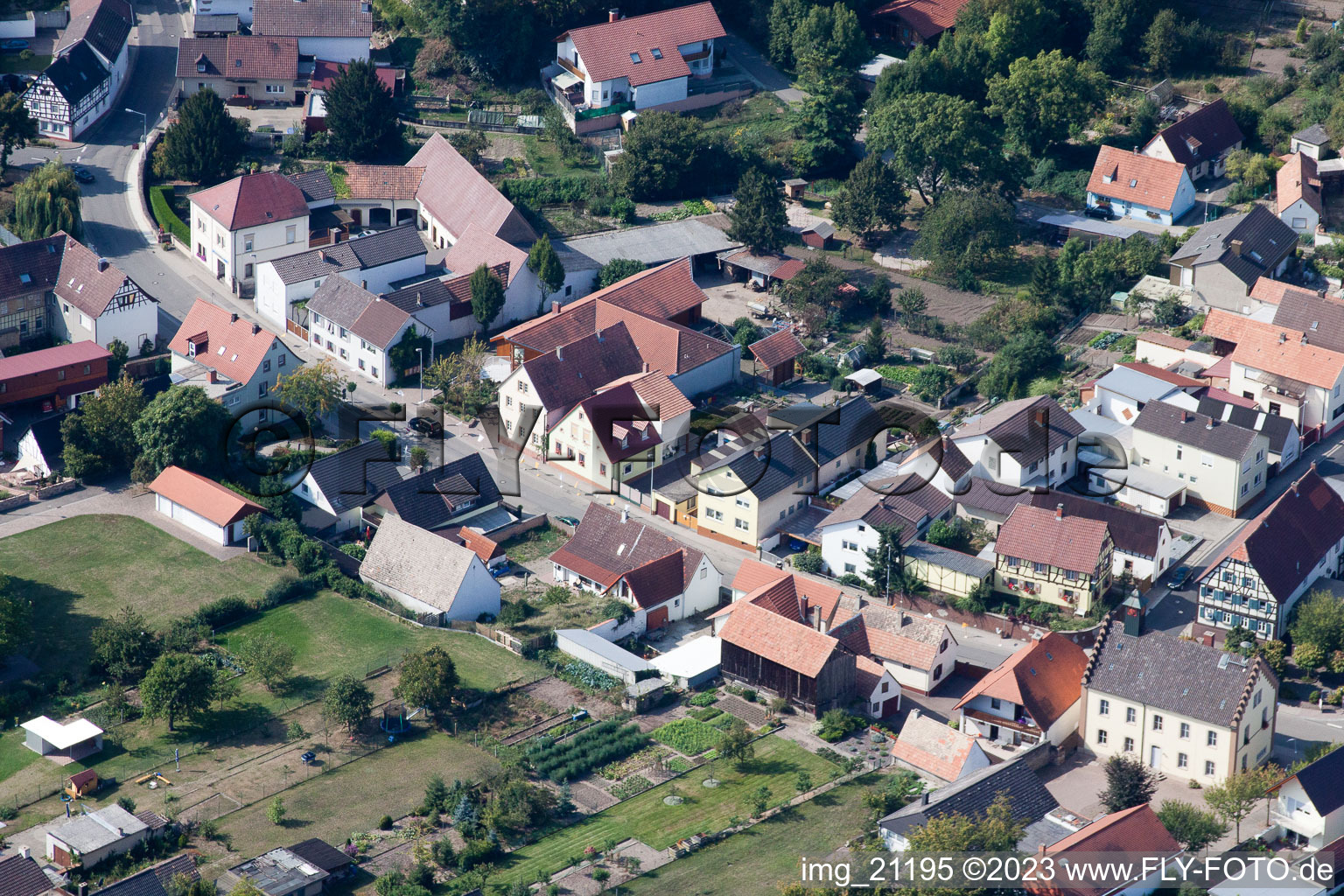 Drone image of Hördt in the state Rhineland-Palatinate, Germany