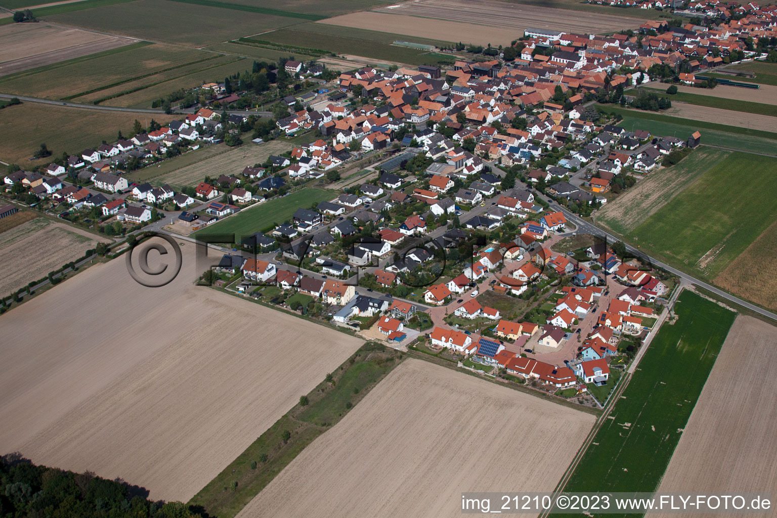 District Hayna in Herxheim bei Landau in the state Rhineland-Palatinate, Germany out of the air