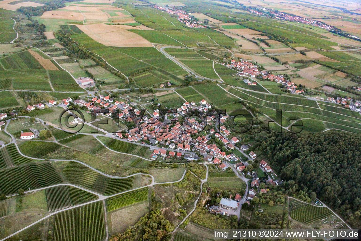 Aerial view of District Gleishorbach in Gleiszellen-Gleishorbach in the state Rhineland-Palatinate, Germany