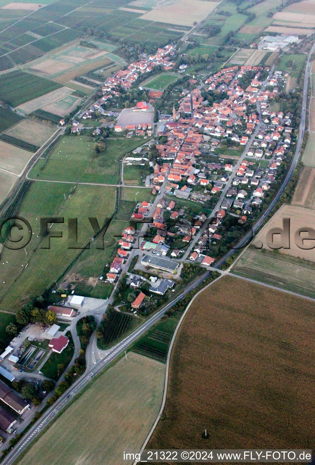 District Kapellen in Kapellen-Drusweiler in the state Rhineland-Palatinate, Germany out of the air