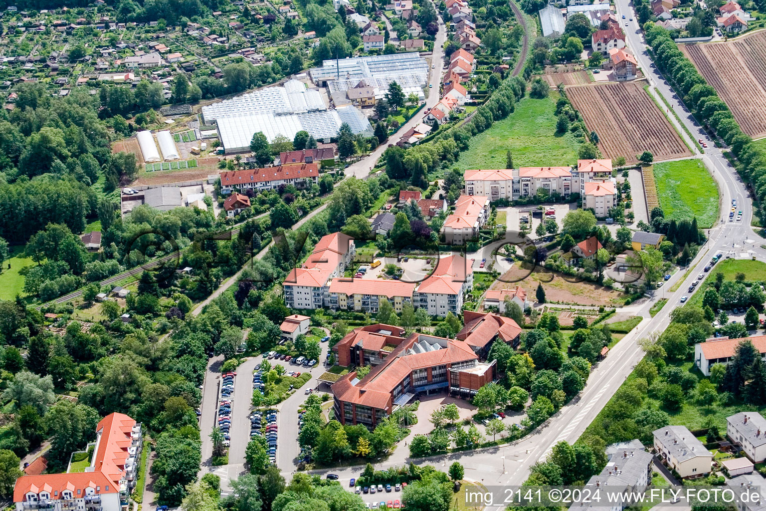 Aerial view of At the Kreuzmühle in Landau in der Pfalz in the state Rhineland-Palatinate, Germany