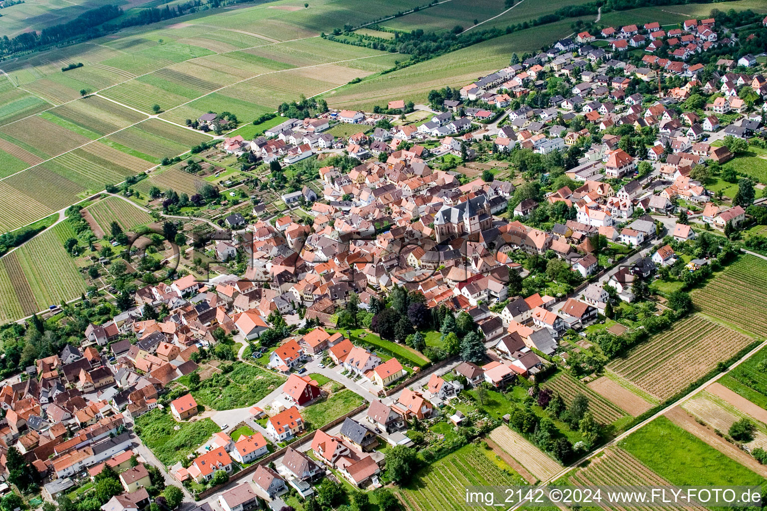 Bird's eye view of District Arzheim in Landau in der Pfalz in the state Rhineland-Palatinate, Germany