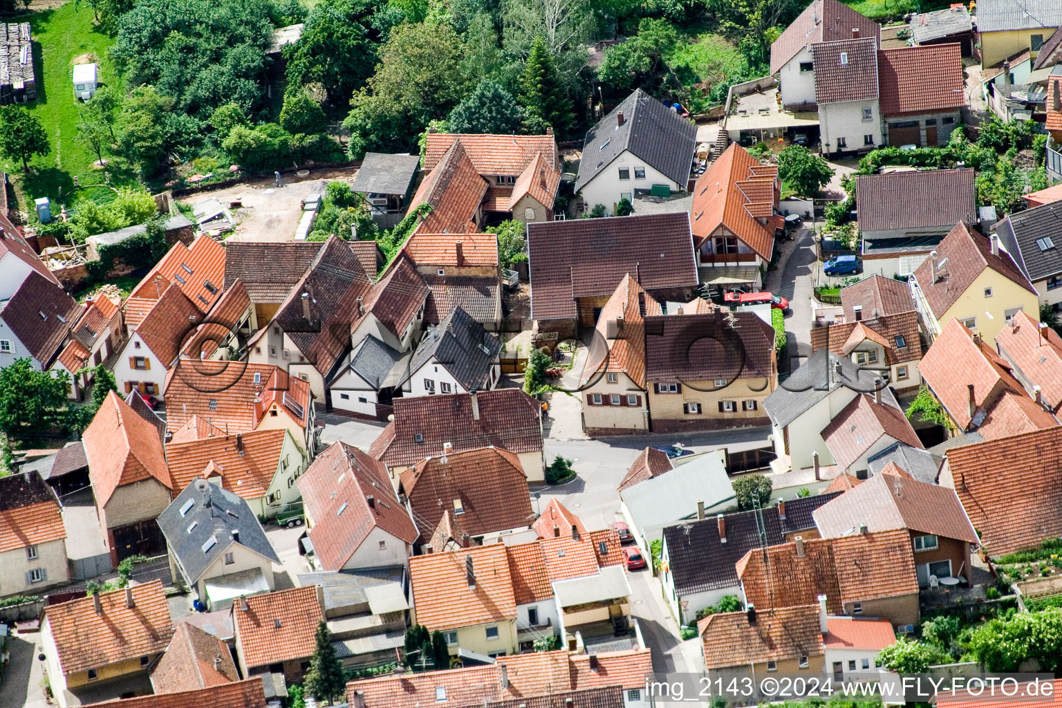 District Arzheim in Landau in der Pfalz in the state Rhineland-Palatinate, Germany viewn from the air