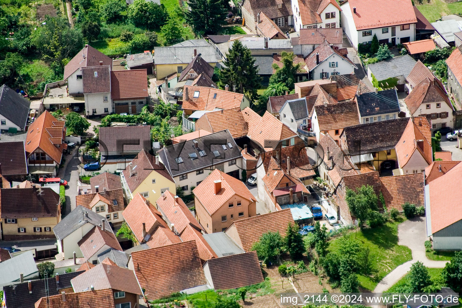 Drone recording of District Arzheim in Landau in der Pfalz in the state Rhineland-Palatinate, Germany