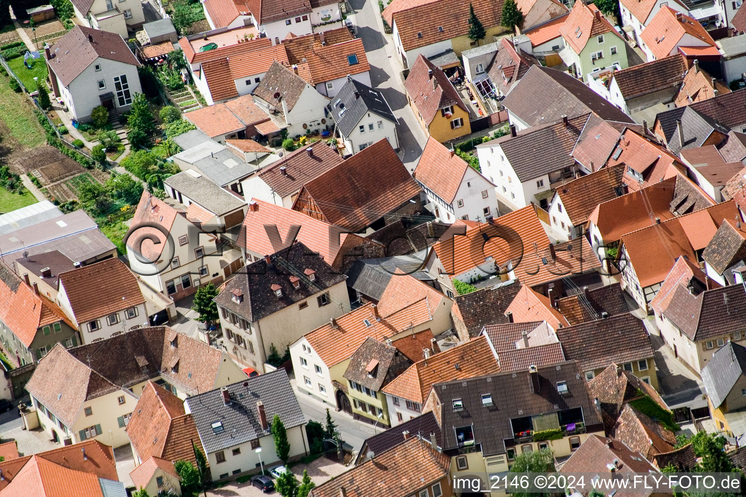 District Arzheim in Landau in der Pfalz in the state Rhineland-Palatinate, Germany from the drone perspective