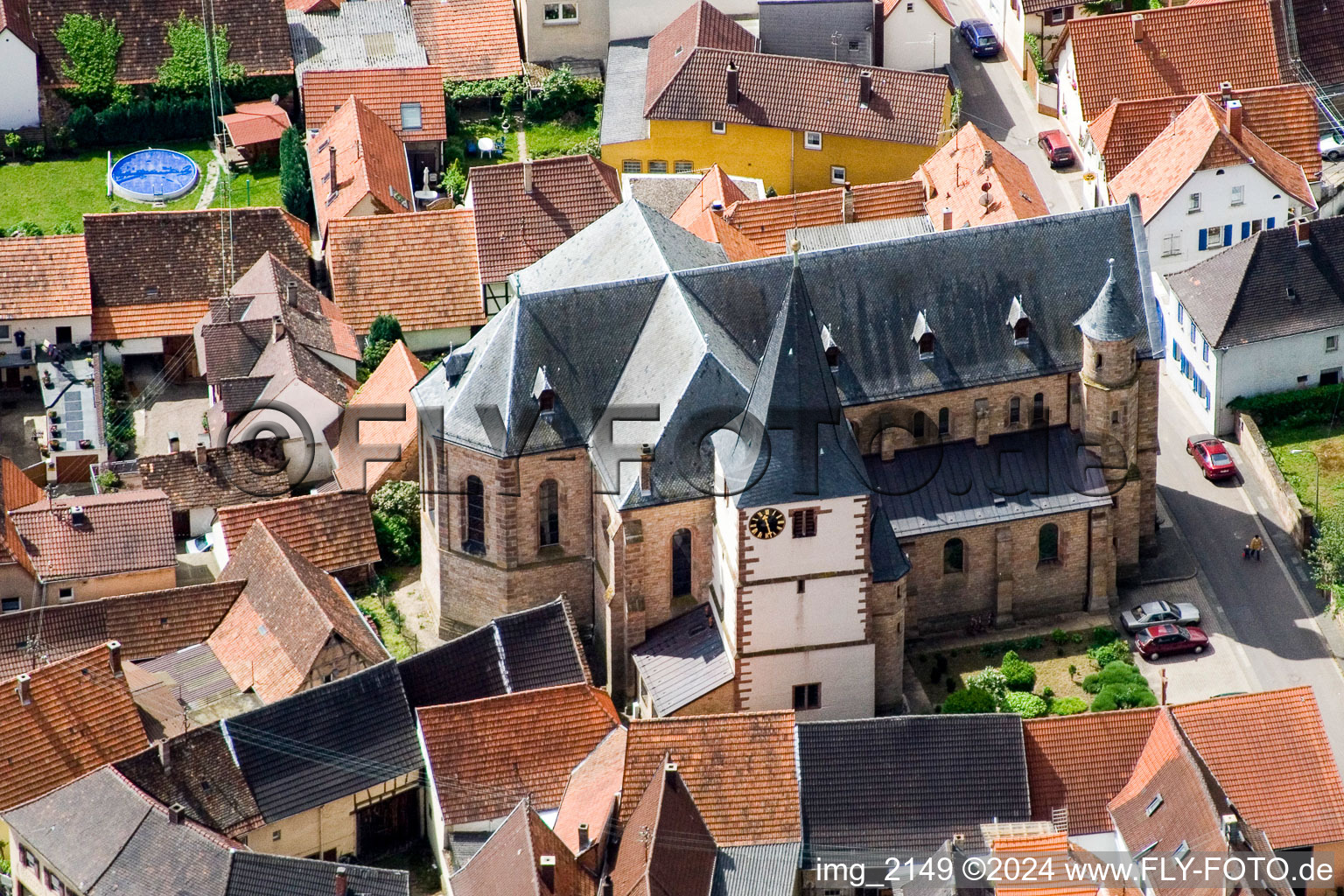 District Arzheim in Landau in der Pfalz in the state Rhineland-Palatinate, Germany seen from a drone