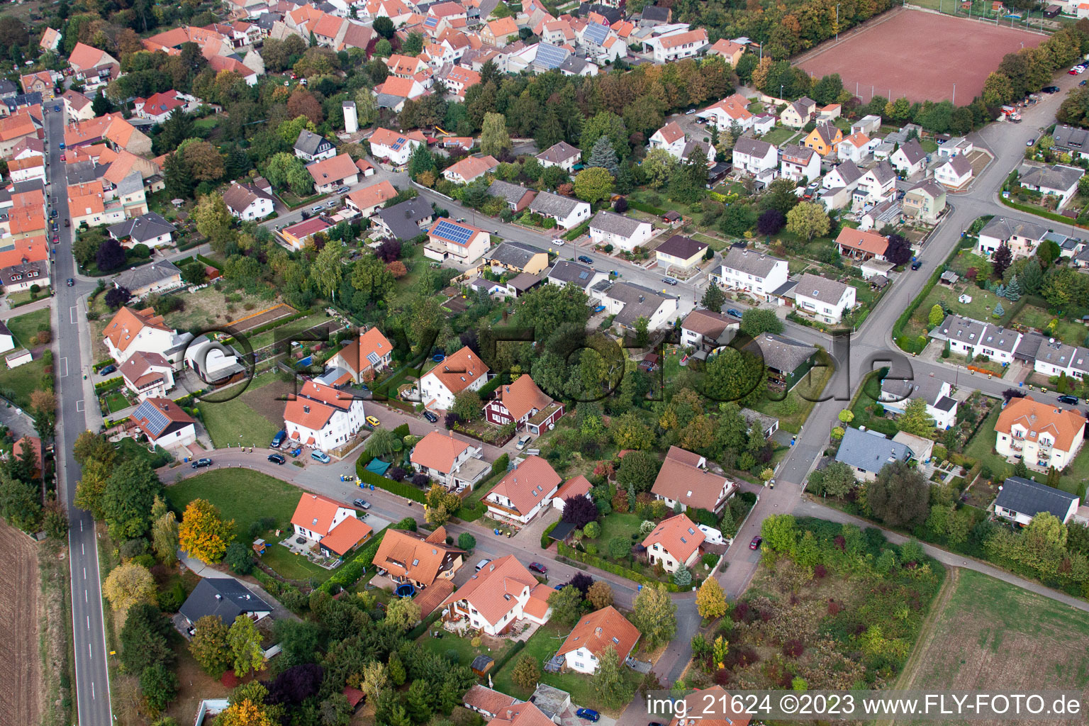 Aerial photograpy of Eppelsheim in the state Rhineland-Palatinate, Germany