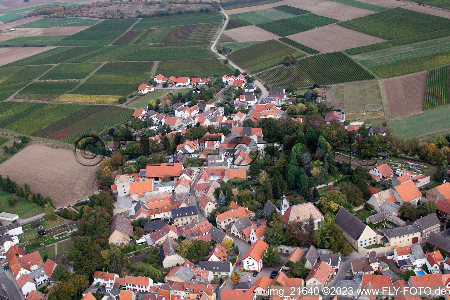 Eppelsheim in the state Rhineland-Palatinate, Germany seen from above