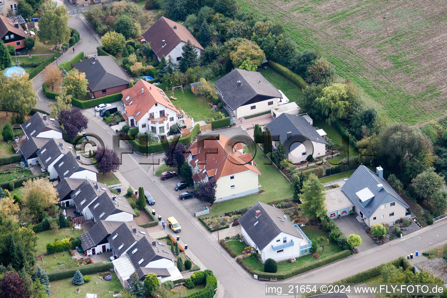 Eppelsheim in the state Rhineland-Palatinate, Germany viewn from the air