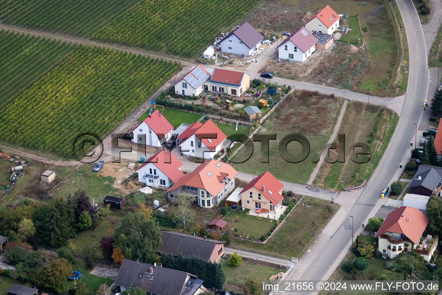 Drone recording of Eppelsheim in the state Rhineland-Palatinate, Germany