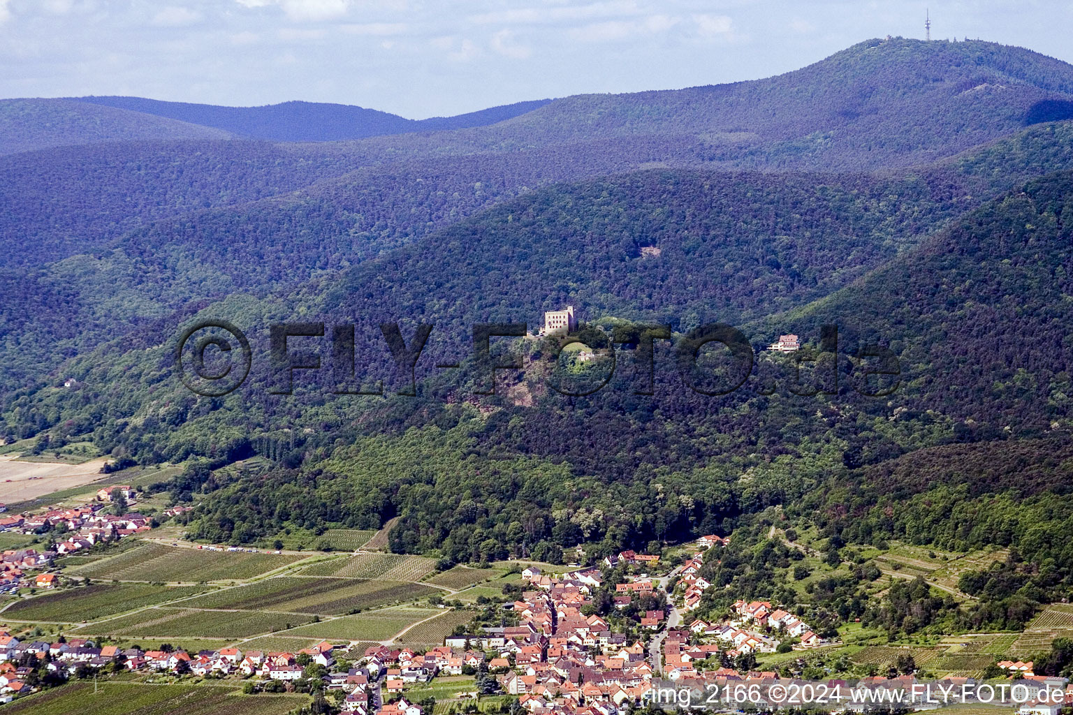 Drone image of District Hambach an der Weinstraße in Neustadt an der Weinstraße in the state Rhineland-Palatinate, Germany