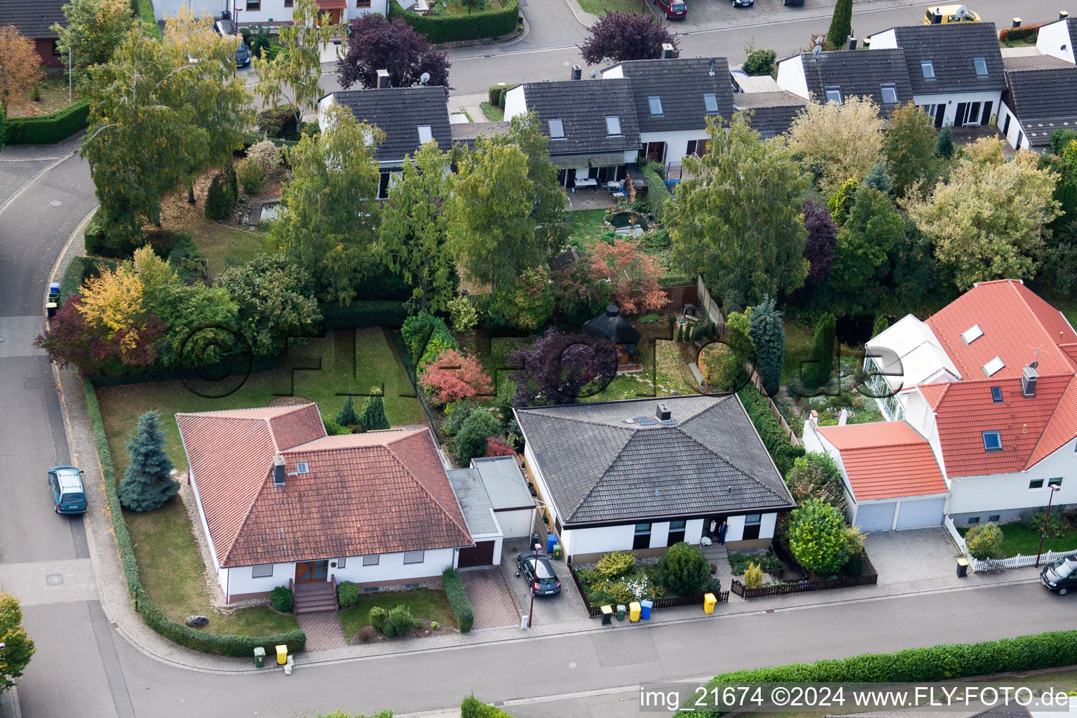 Oblique view of Eppelsheim in the state Rhineland-Palatinate, Germany