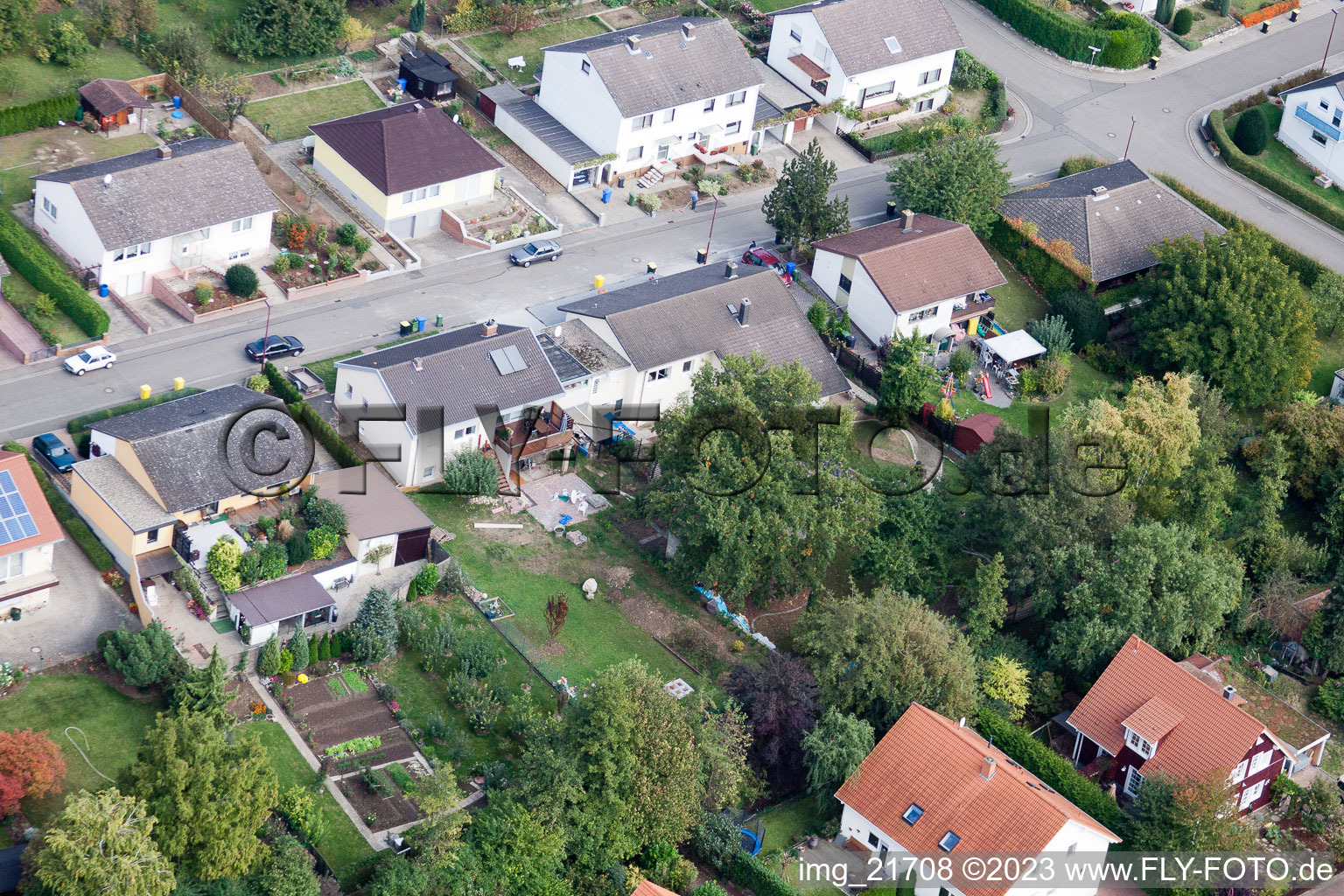 In the mill garden in Eppelsheim in the state Rhineland-Palatinate, Germany from above