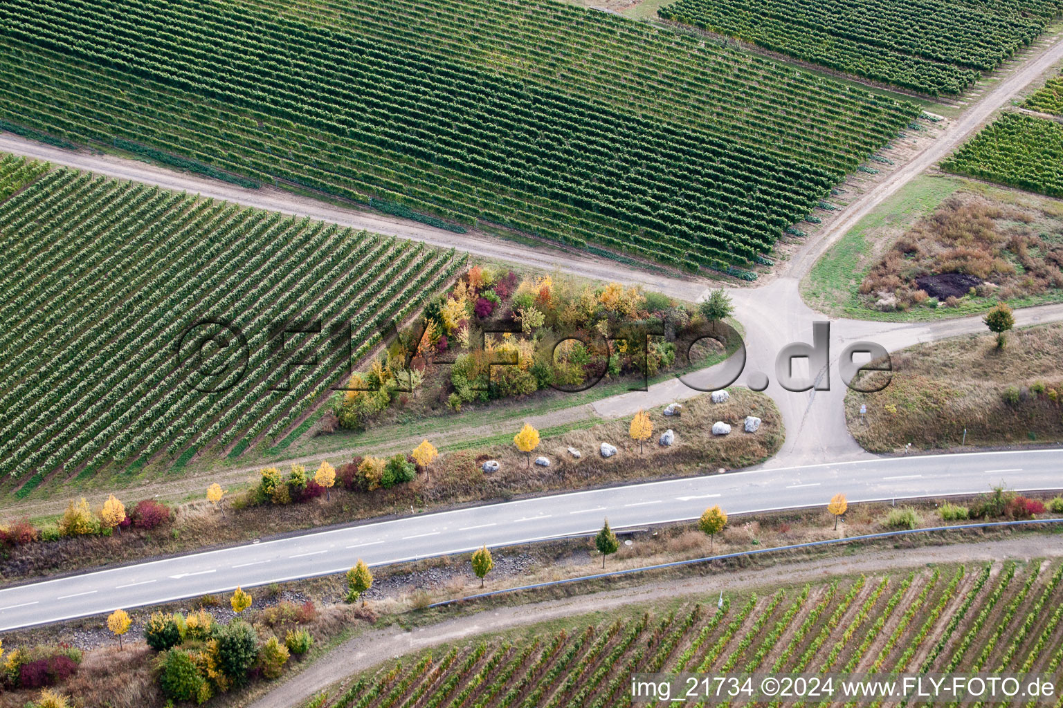 Ober-Flörsheim in the state Rhineland-Palatinate, Germany seen from above