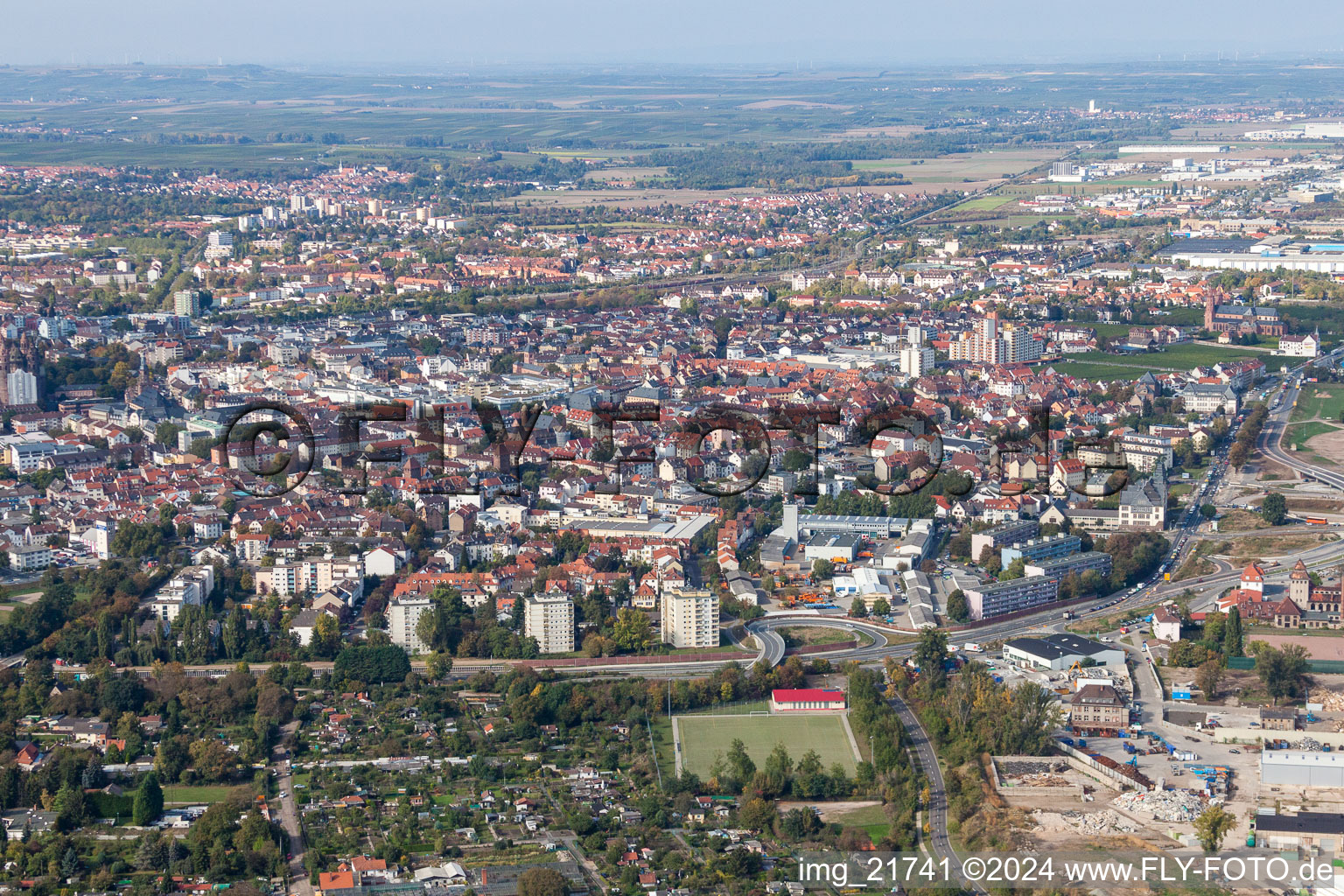 Aerial photograpy of Worms in the state Rhineland-Palatinate, Germany