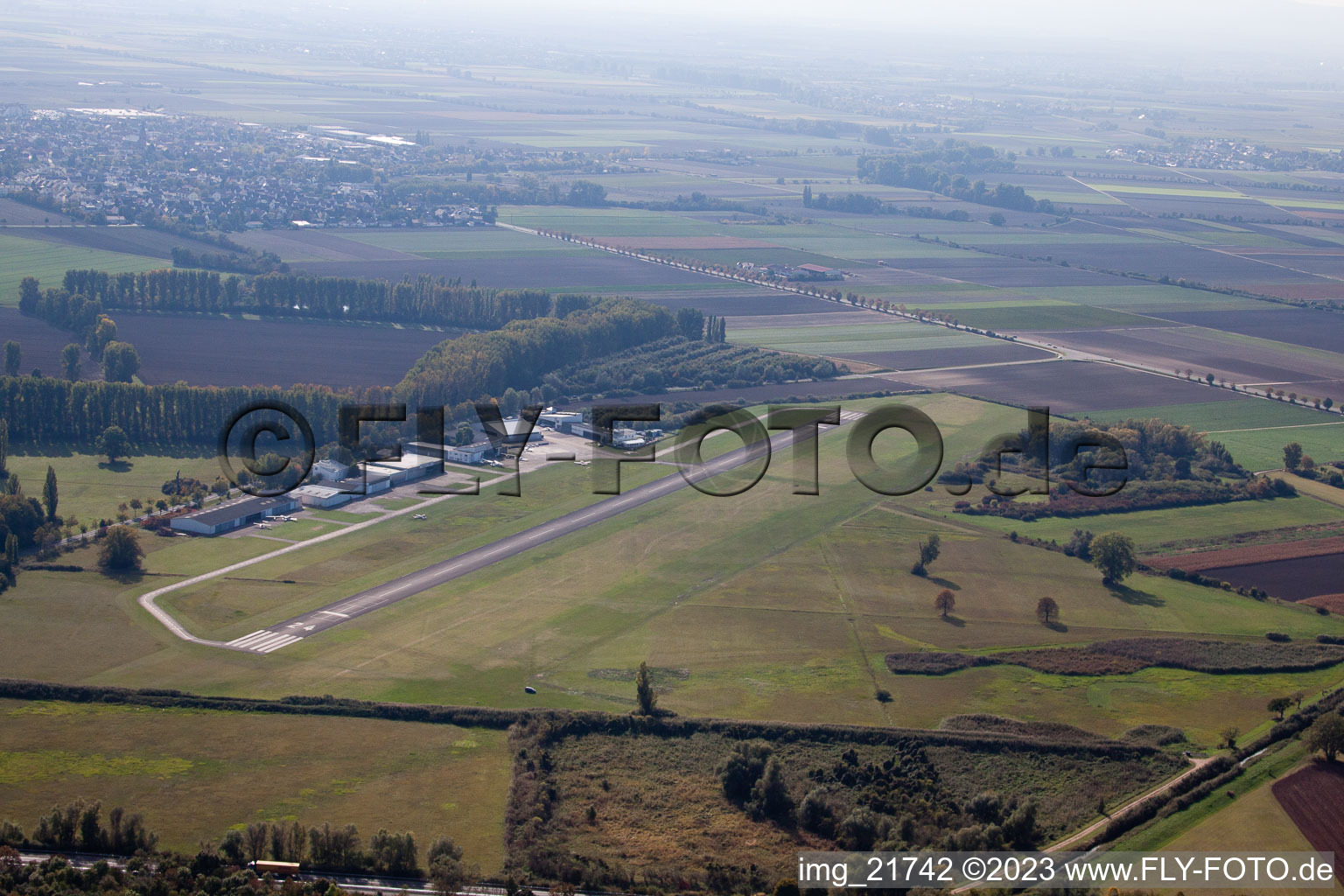 Airfield in Worms in the state Rhineland-Palatinate, Germany