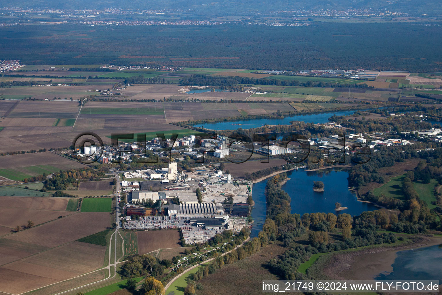 Drone recording of Lampertheim in the state Hesse, Germany