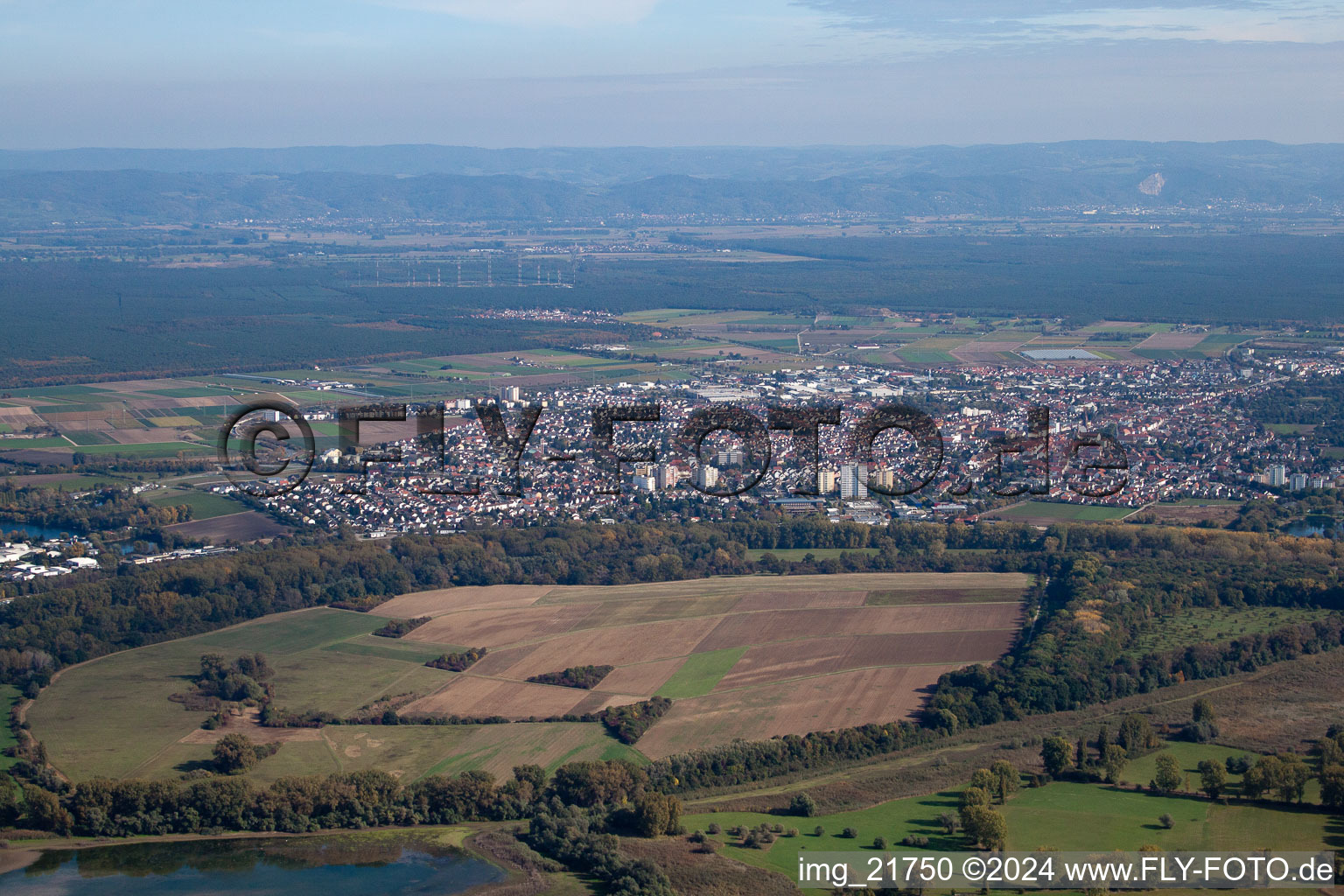 Drone image of Lampertheim in the state Hesse, Germany