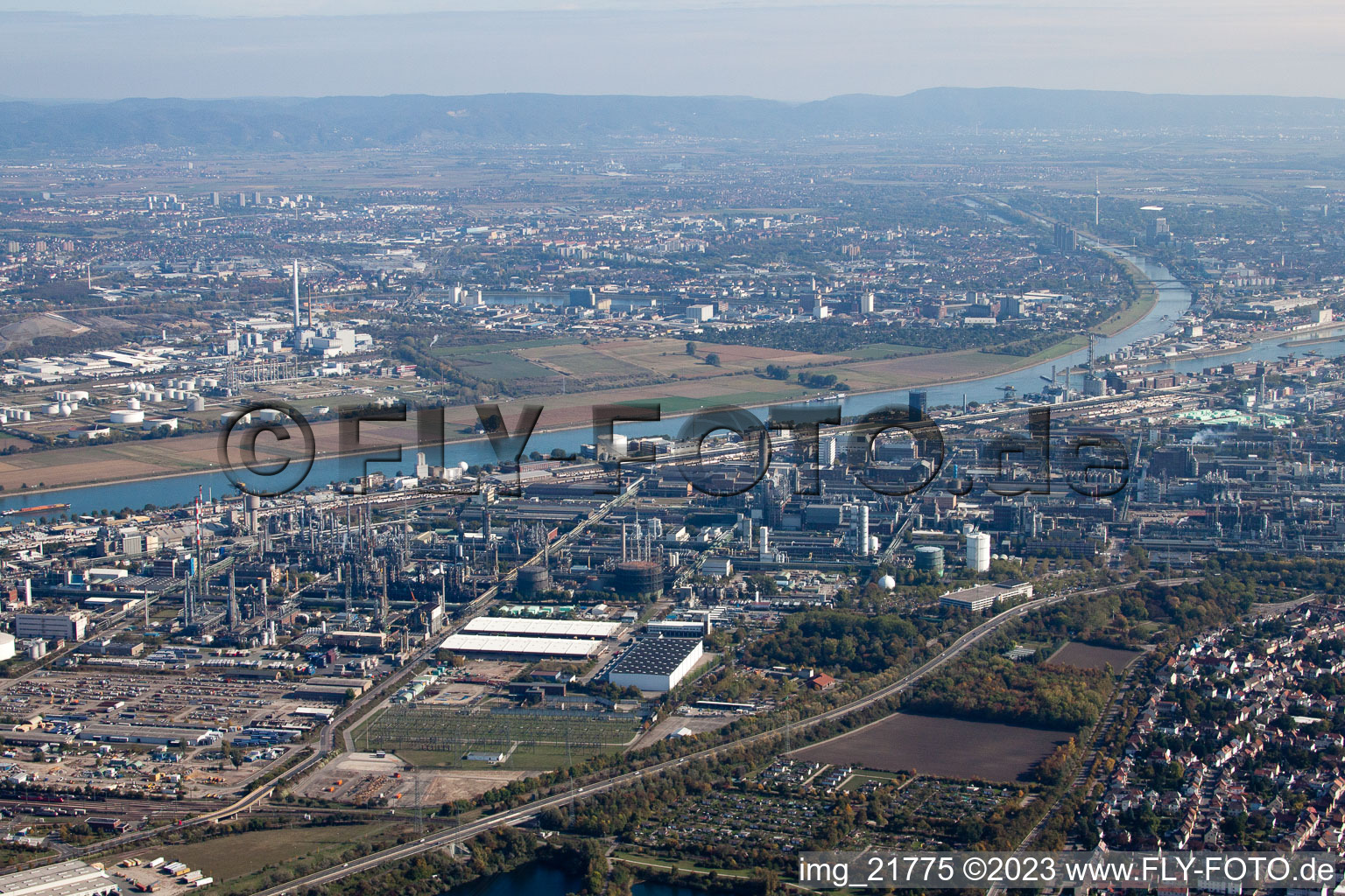 North in the district BASF in Ludwigshafen am Rhein in the state Rhineland-Palatinate, Germany out of the air