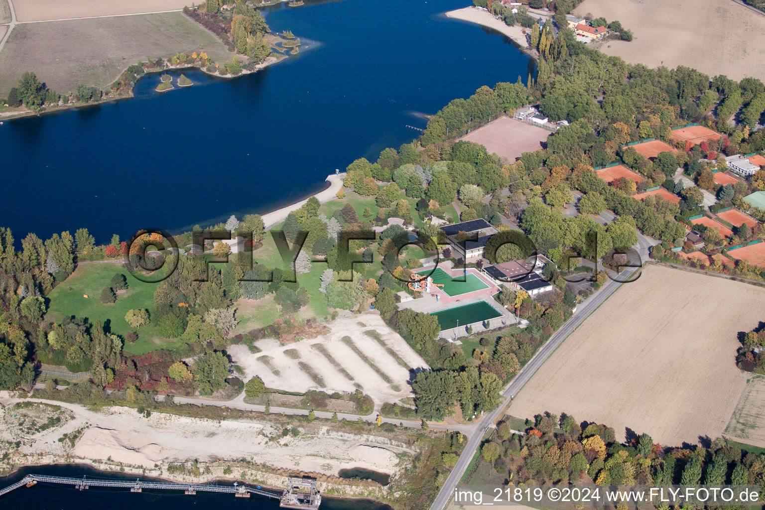 Outdoor pool at Willersinn, BASF Tennis Club eV in the district Oppau in Ludwigshafen am Rhein in the state Rhineland-Palatinate, Germany