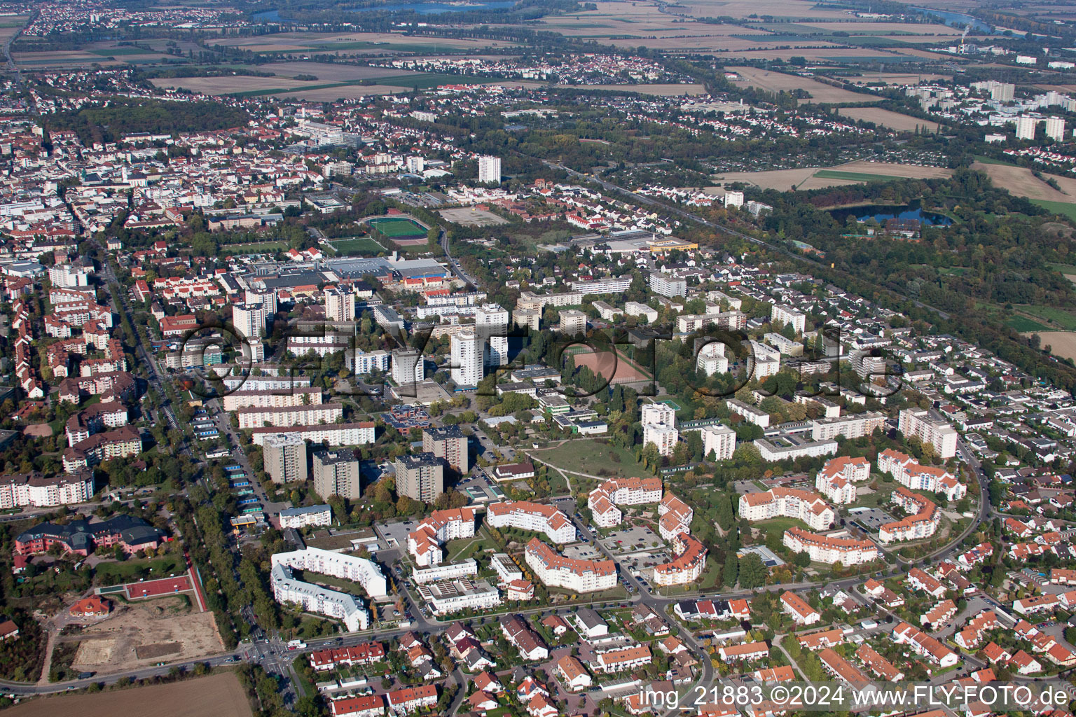 South, Albrecht-Dürer-Ring in Frankenthal in the state Rhineland-Palatinate, Germany