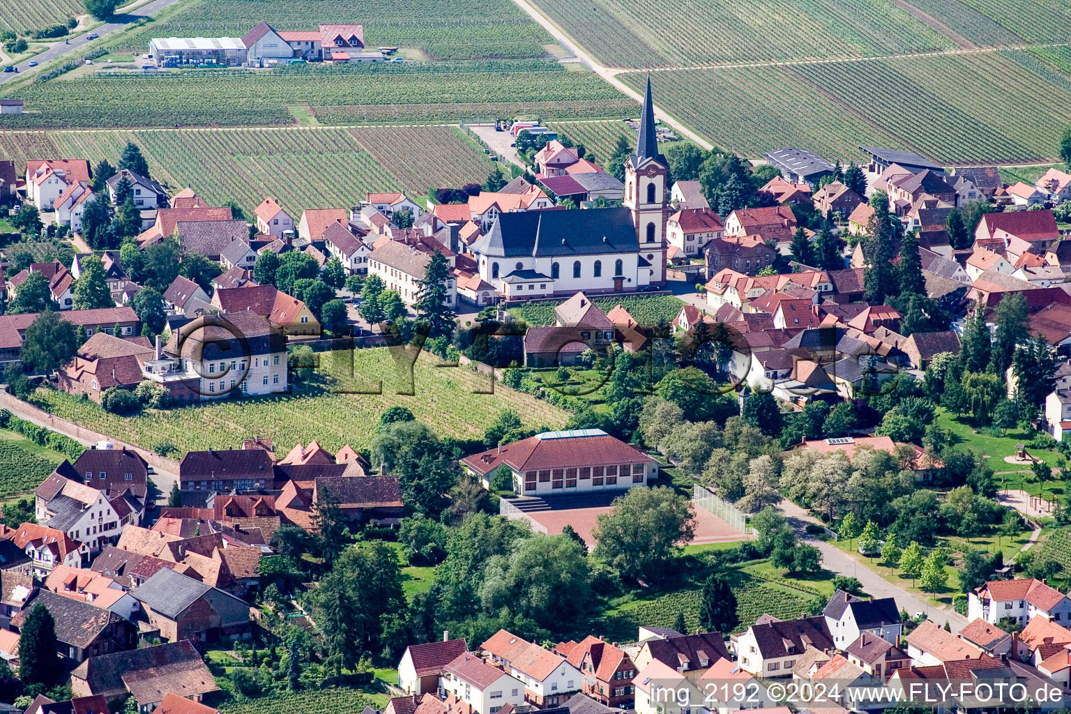 Church building in the village of in Edenkoben in the state Rhineland-Palatinate