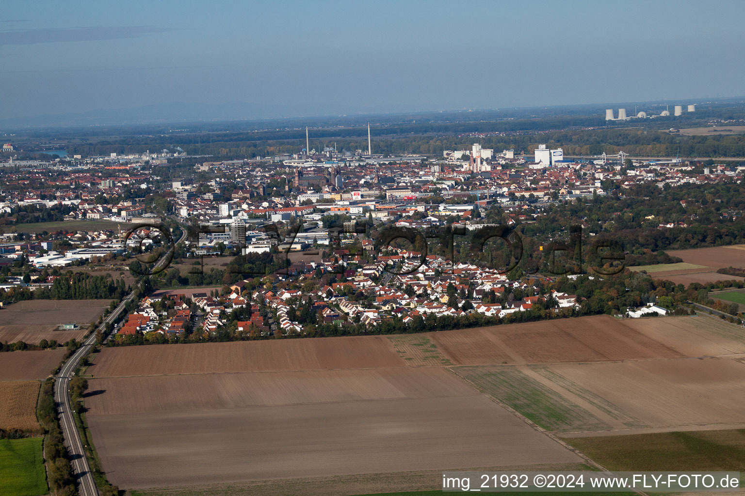 Oblique view of Worms in the state Rhineland-Palatinate, Germany