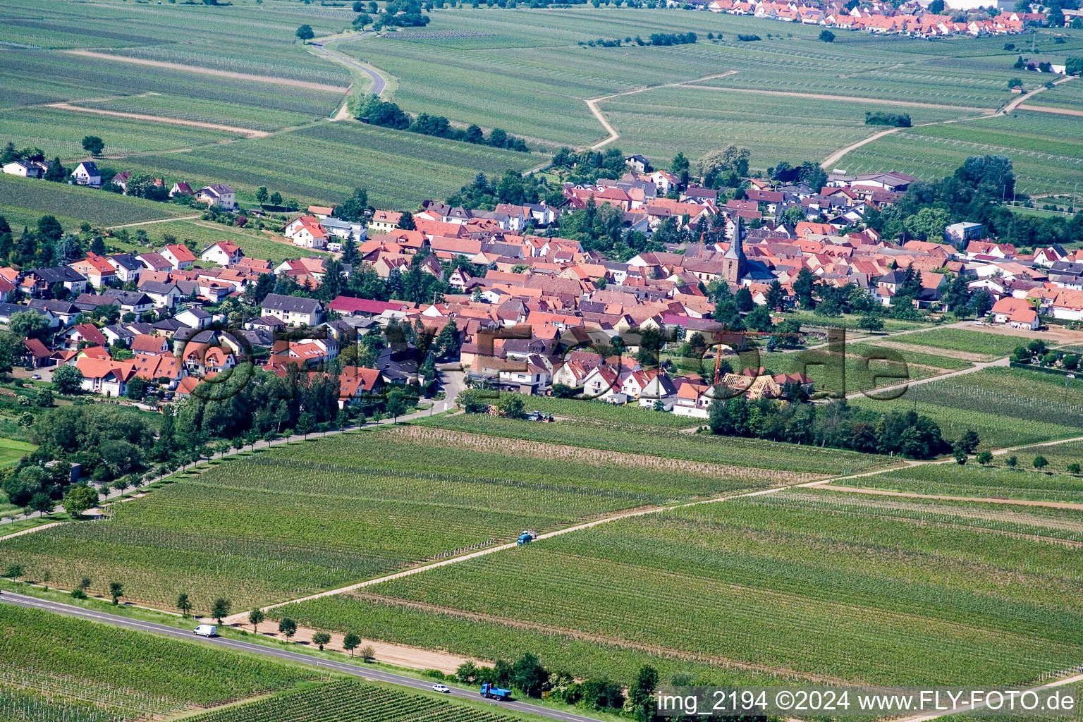 Roschbach in the state Rhineland-Palatinate, Germany seen from a drone