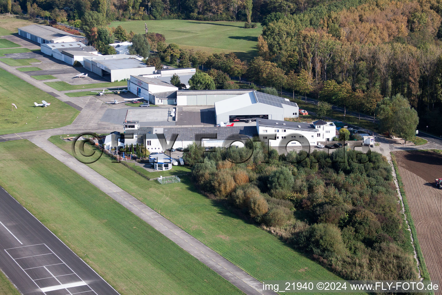 Aerial view of Aeroservice Worms in Worms in the state Rhineland-Palatinate, Germany