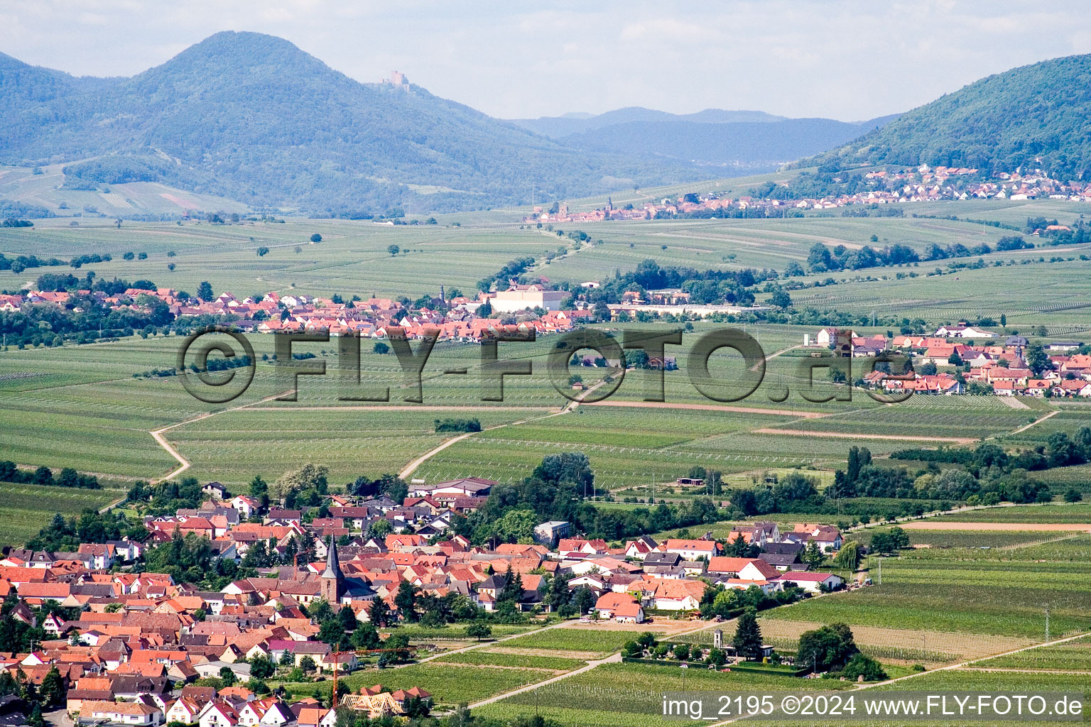 Aerial view of Roschbach in the state Rhineland-Palatinate, Germany