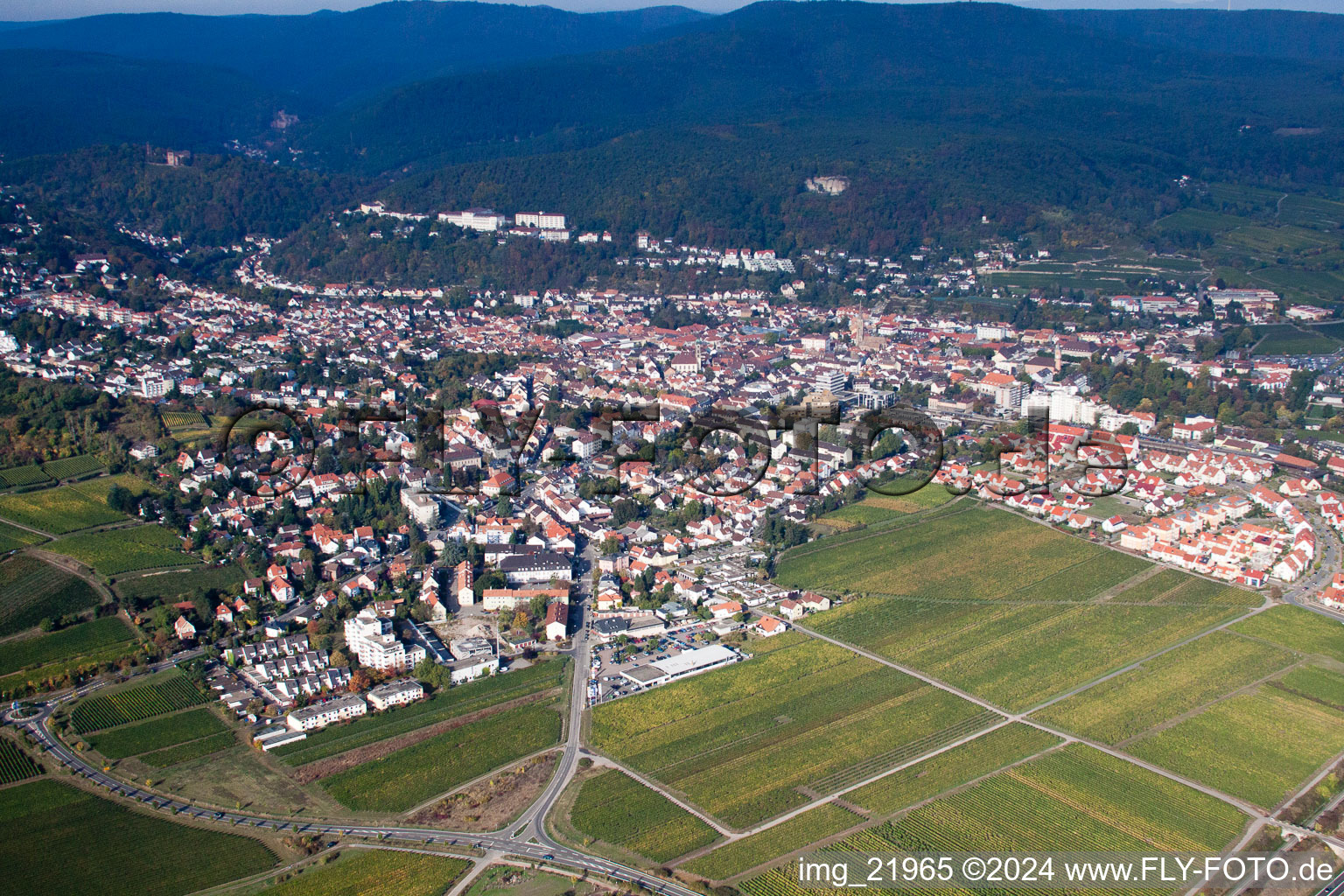 Aerial photograpy of Bad Dürkheim in the state Rhineland-Palatinate, Germany