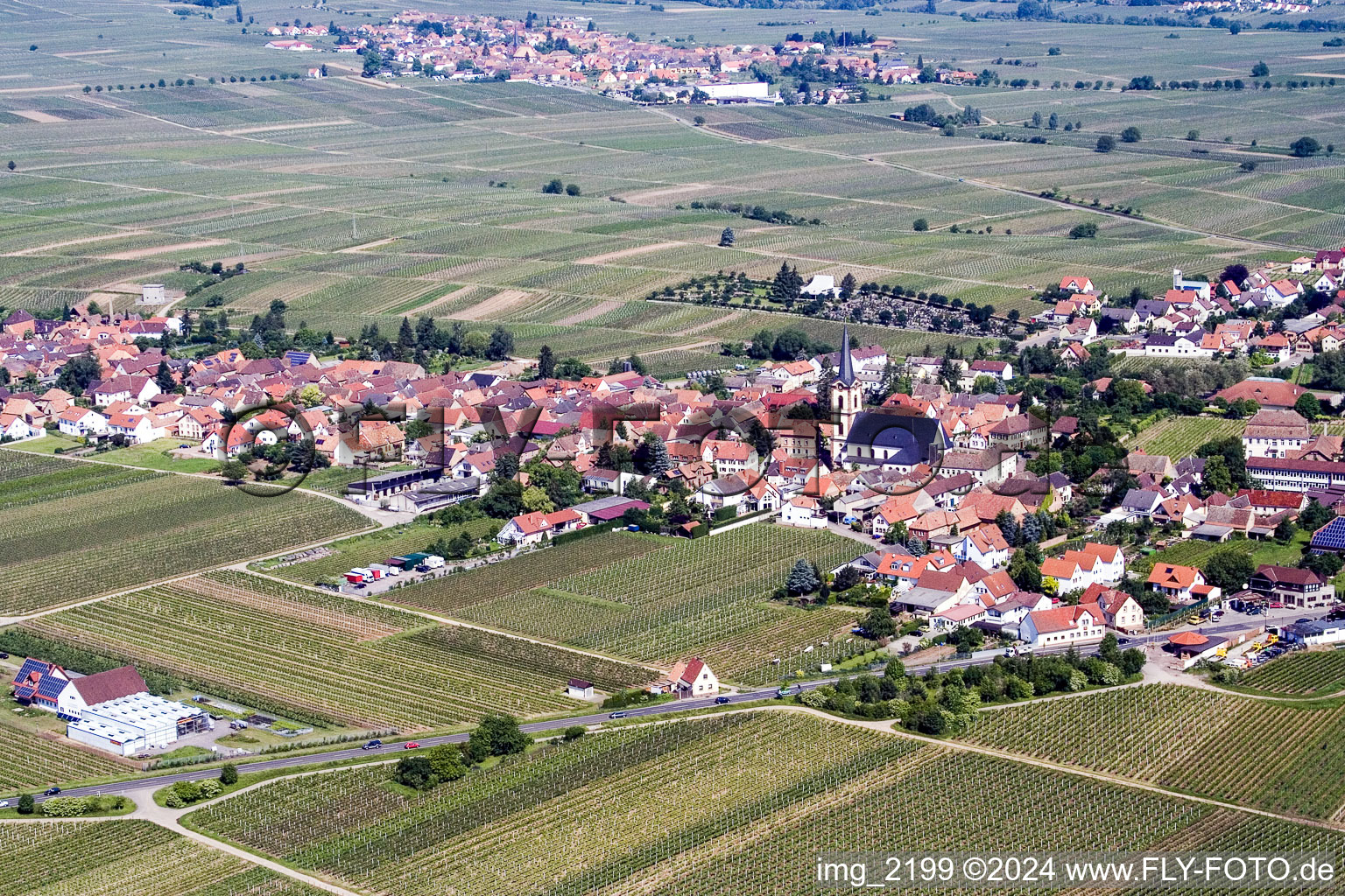 Edesheim in the state Rhineland-Palatinate, Germany out of the air