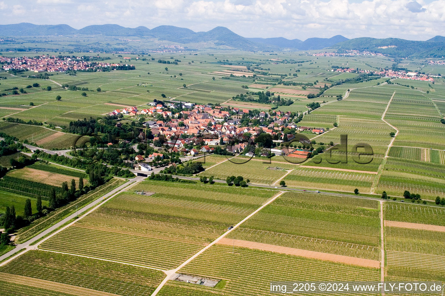 Village view in Roschbach in the state Rhineland-Palatinate, Germany