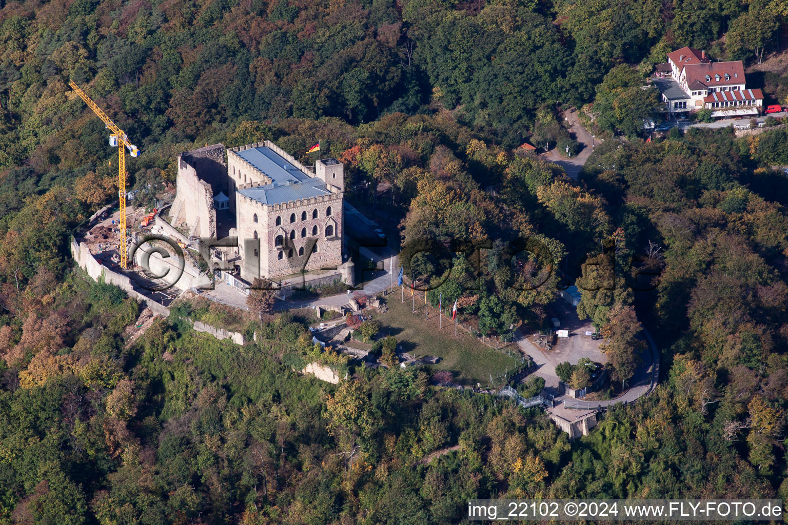 Aerial photograpy of Castle Hambach in Neustadt in the Weinstrasse in the state Rhineland-Palatinate