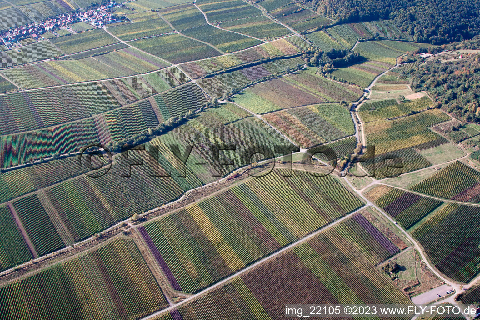 Aerial photograpy of District Diedesfeld in Neustadt an der Weinstraße in the state Rhineland-Palatinate, Germany