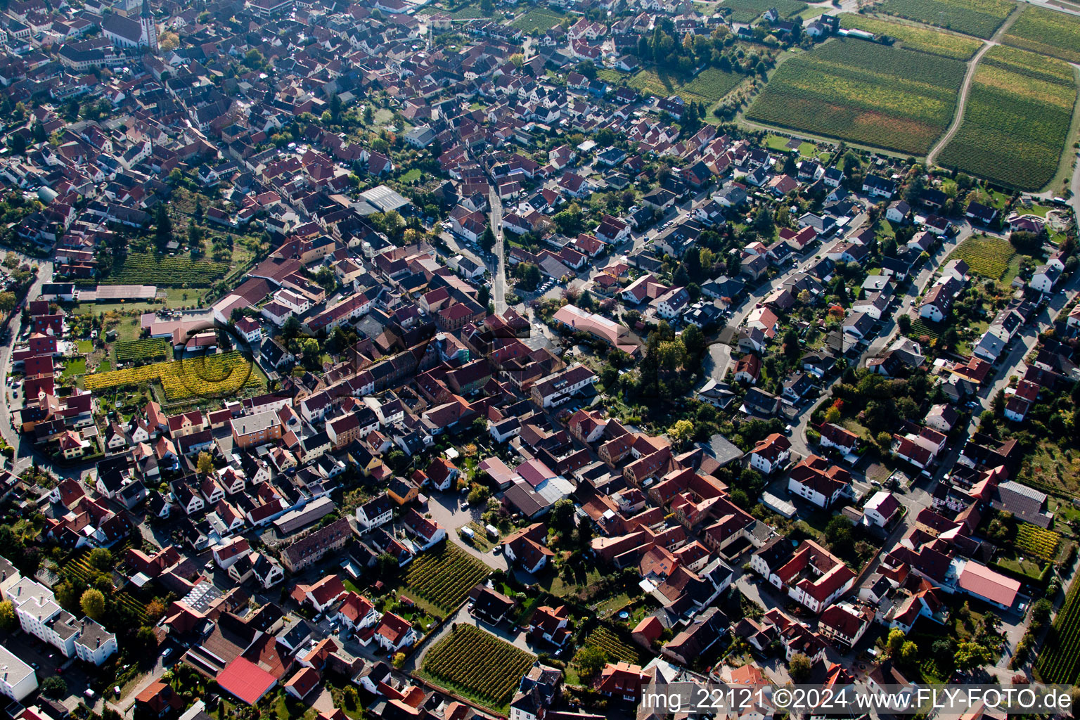 Aerial photograpy of Maikammer in the state Rhineland-Palatinate, Germany