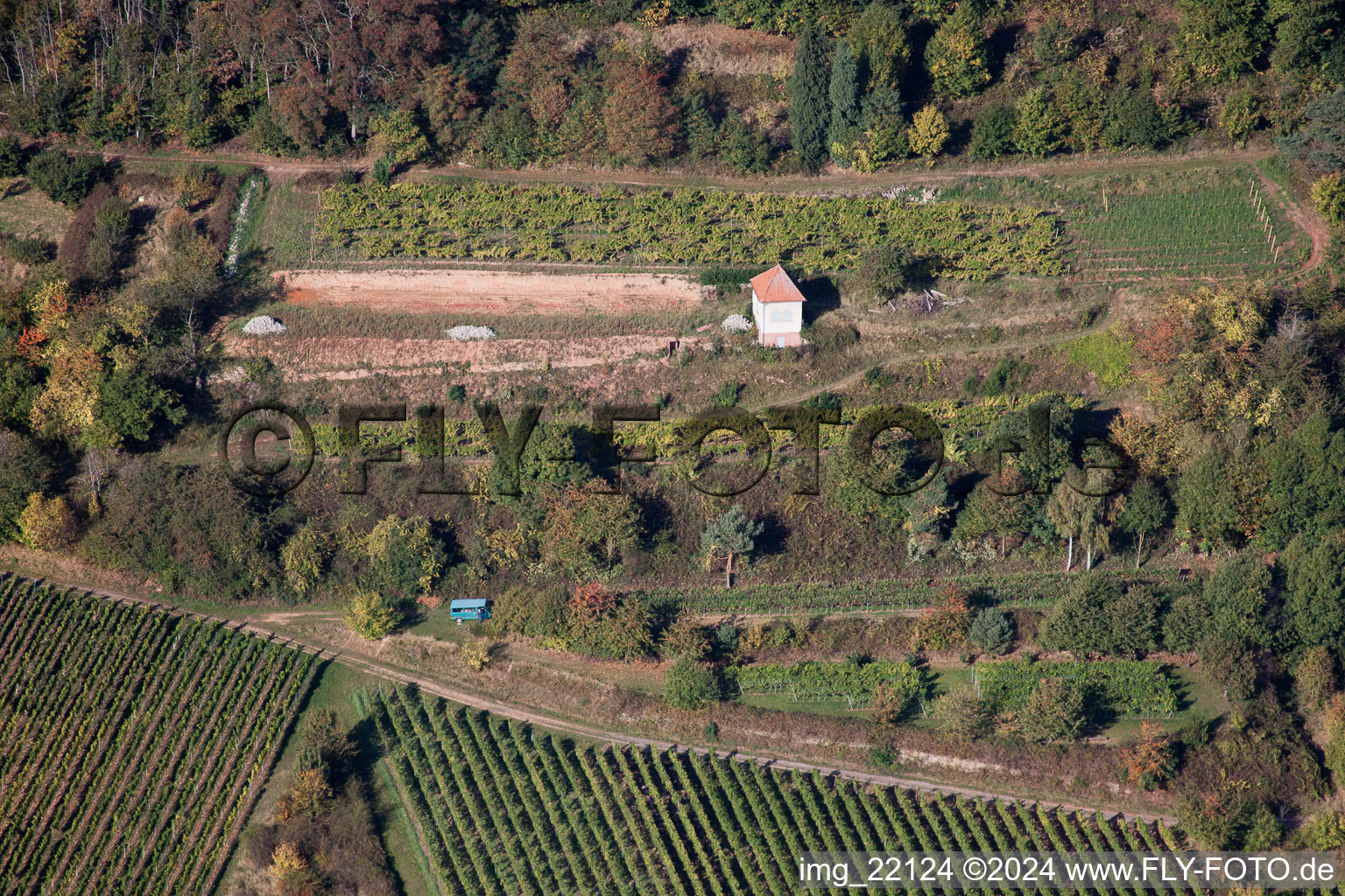 Vineyard hut at Eichelberg in Maikammer in the state Rhineland-Palatinate, Germany