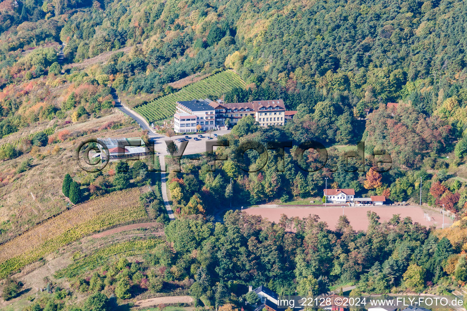 Maikammer in the state Rhineland-Palatinate, Germany viewn from the air