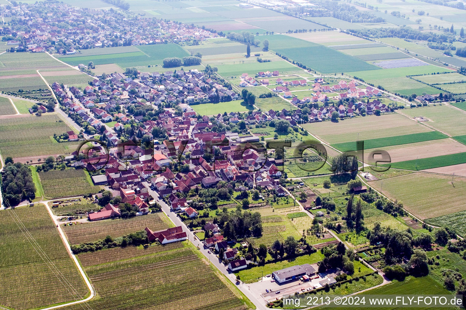 Village view in the district Dammheim in Landau in der Pfalz in the state Rhineland-Palatinate