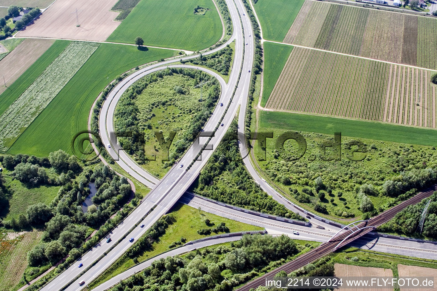 A5 exit Landau Nord in the district Dammheim in Landau in der Pfalz in the state Rhineland-Palatinate, Germany