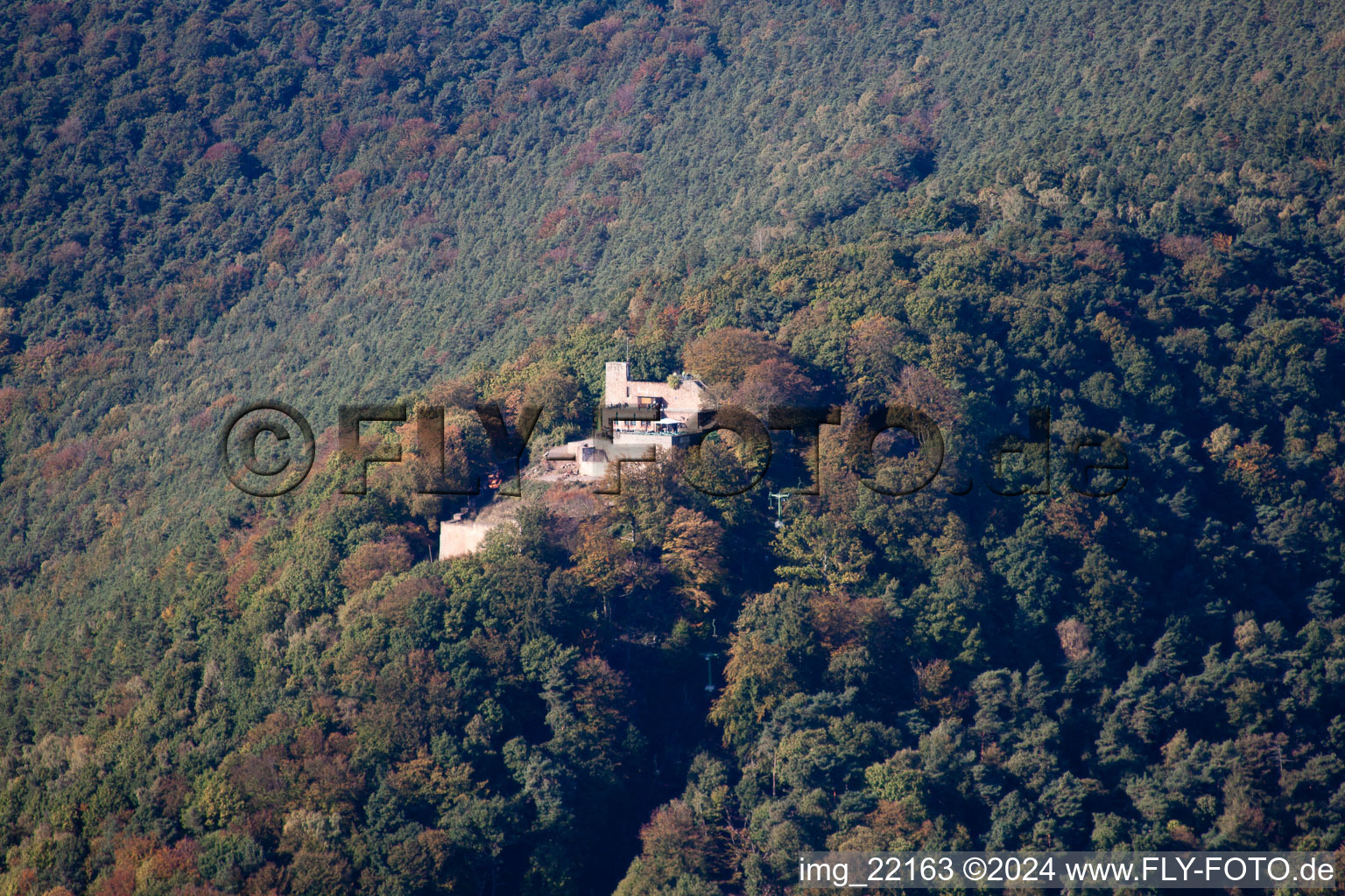 Drone image of Rhodt unter Rietburg in the state Rhineland-Palatinate, Germany