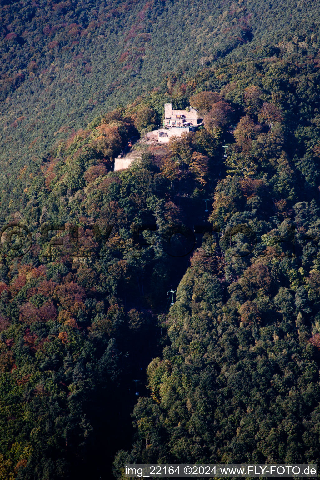 Rhodt unter Rietburg in the state Rhineland-Palatinate, Germany seen from above