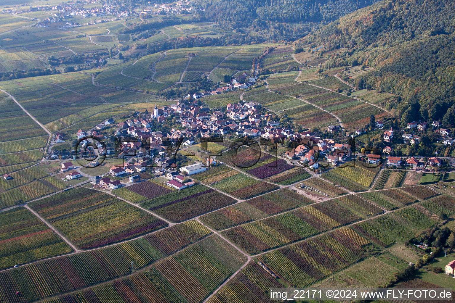 District Weyher in Weyher in der Pfalz in the state Rhineland-Palatinate, Germany out of the air